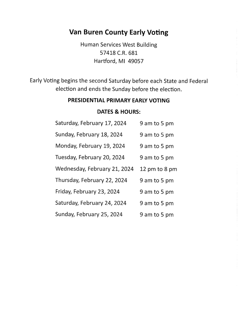Early voting info - click for PDF